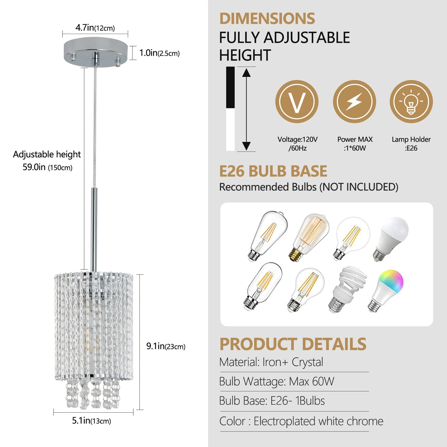 Modern Crystal Pendant Light