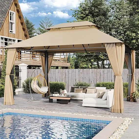 10' x 13' Outdoor Double Roof Metal Frame Gazebo