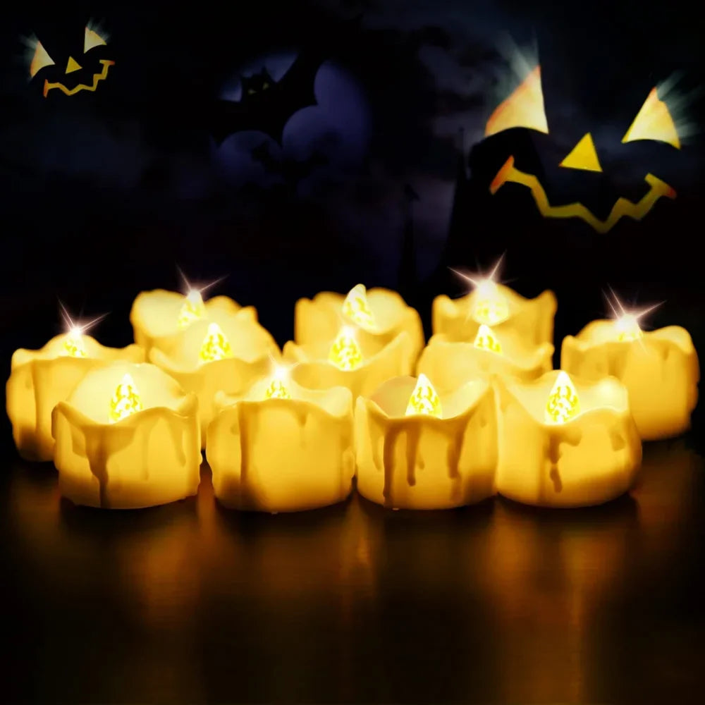 Timer Tea Lights Flameless Flickering Tealights Battery Operated LED Candles