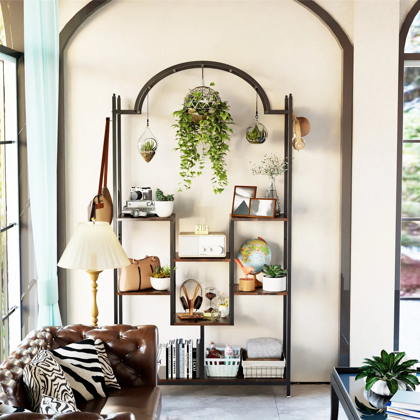 5-Tier Stand, 74.8'' Metal Shelf Display Rack