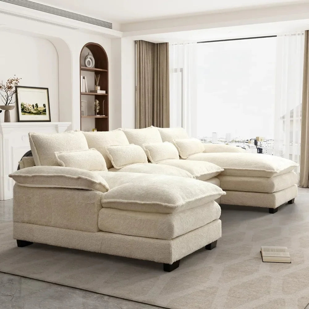 U-Shaped Modern Modular Sectional Couch With Sleeper Sofa