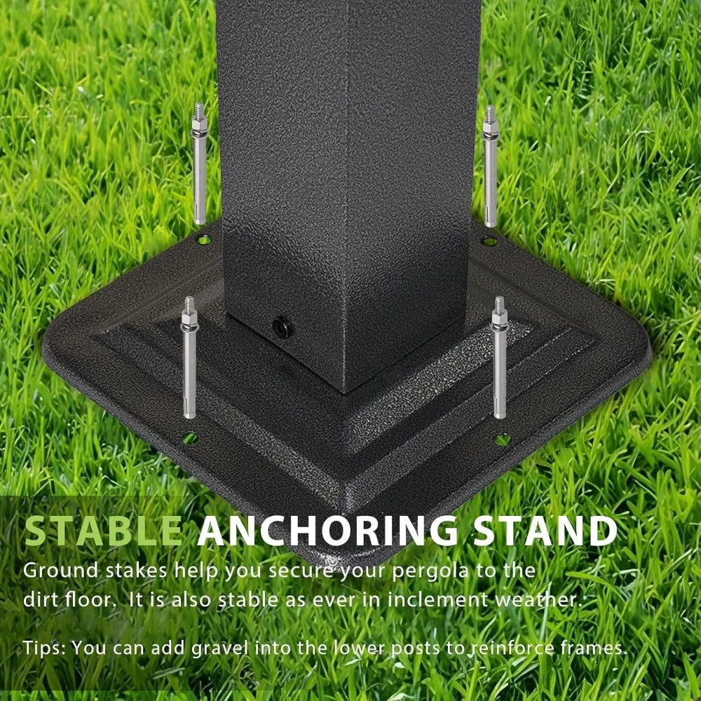 10'x12' Outdoor Retractable Pergola With Adjustable Roof and Sun Shade Canopy