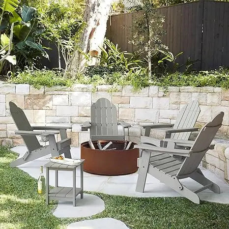 Set of 4, Weather Resistant Folding Adirondack Chairs