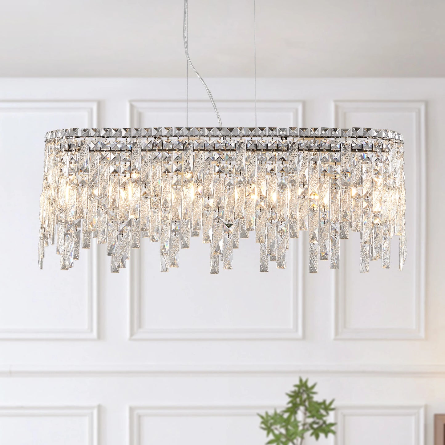 35“ Modern Crystal Chandelier/Pendant Light