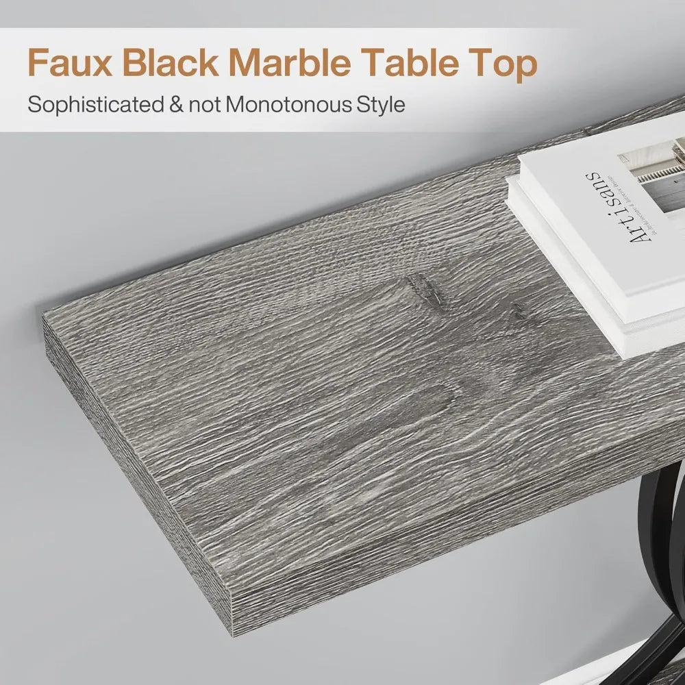 Industrial Entryway Table, 39-Inch Vintage Console Table Accent Table