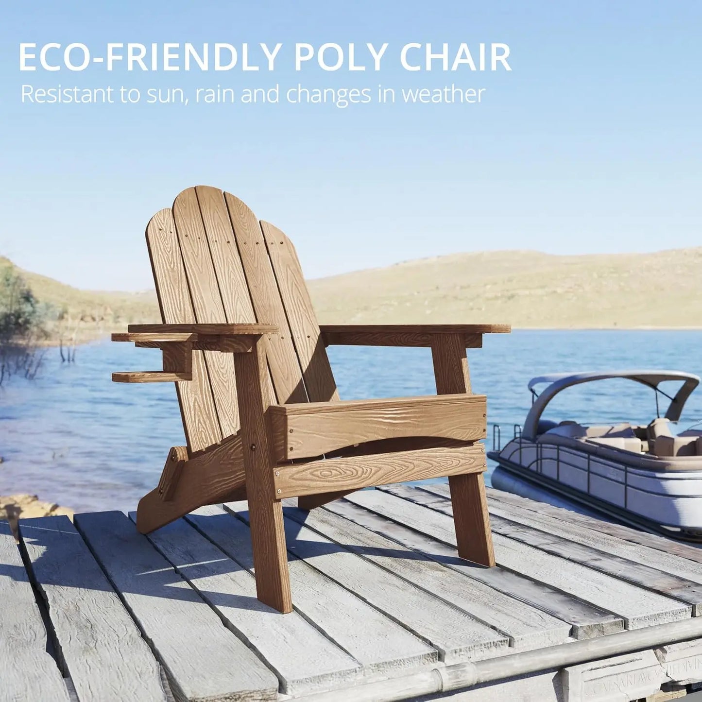 Set of 4, Weather Resistant Folding Adirondack Chairs