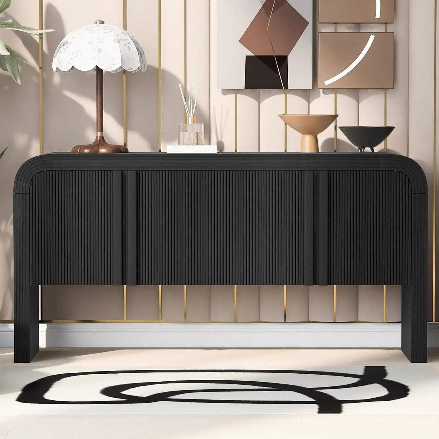 Modern Curved Edge Console Table