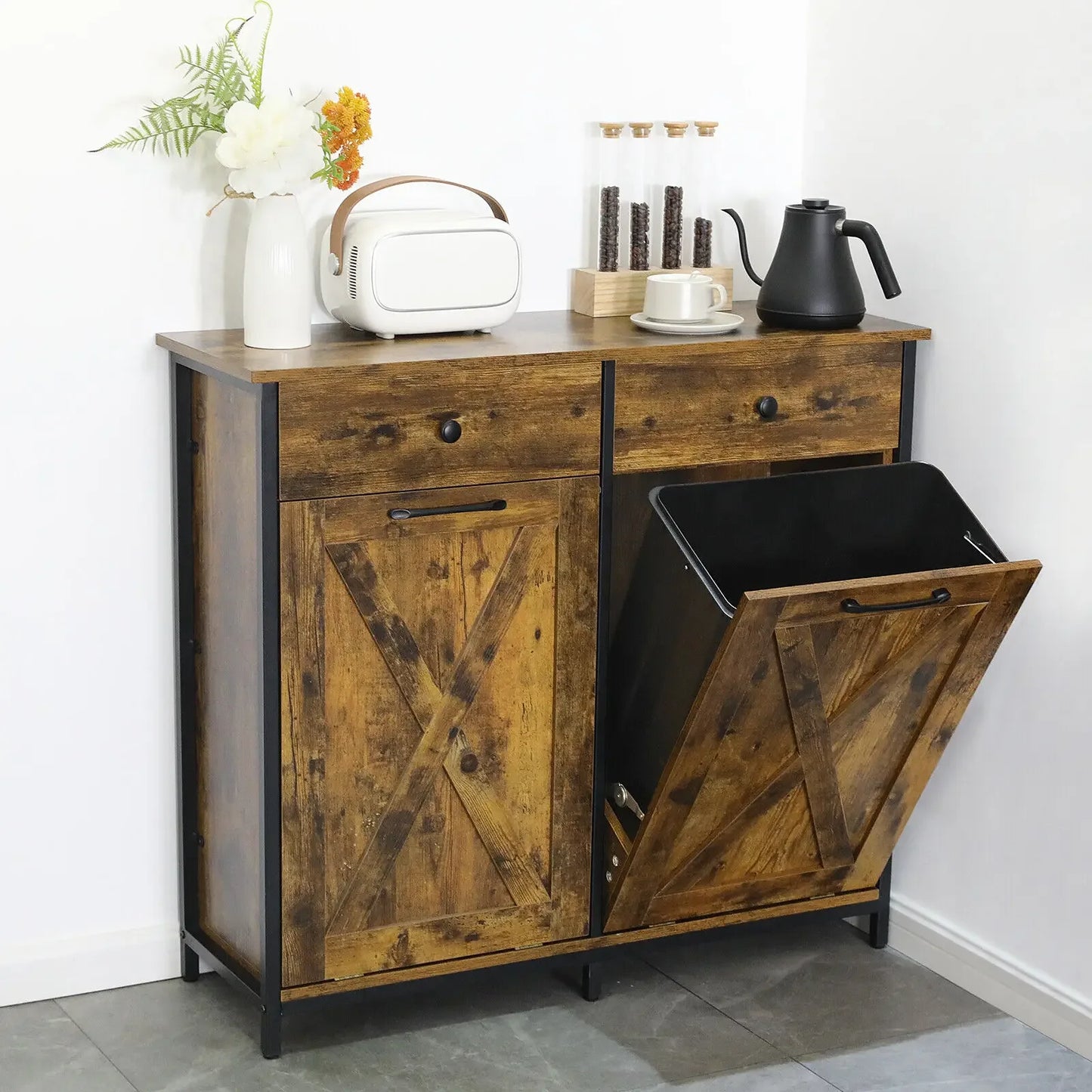 Dual Kitchen Trash Compactor Cabinet