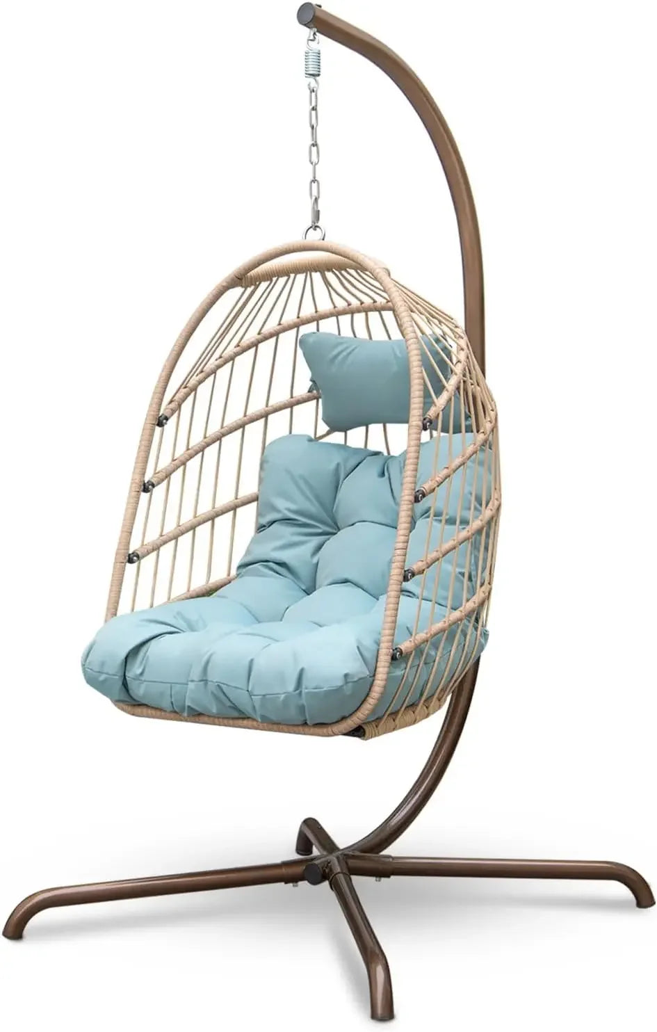 Hanging Egg Chair, Outdoor Patio Water-Resistant Wicker Swing