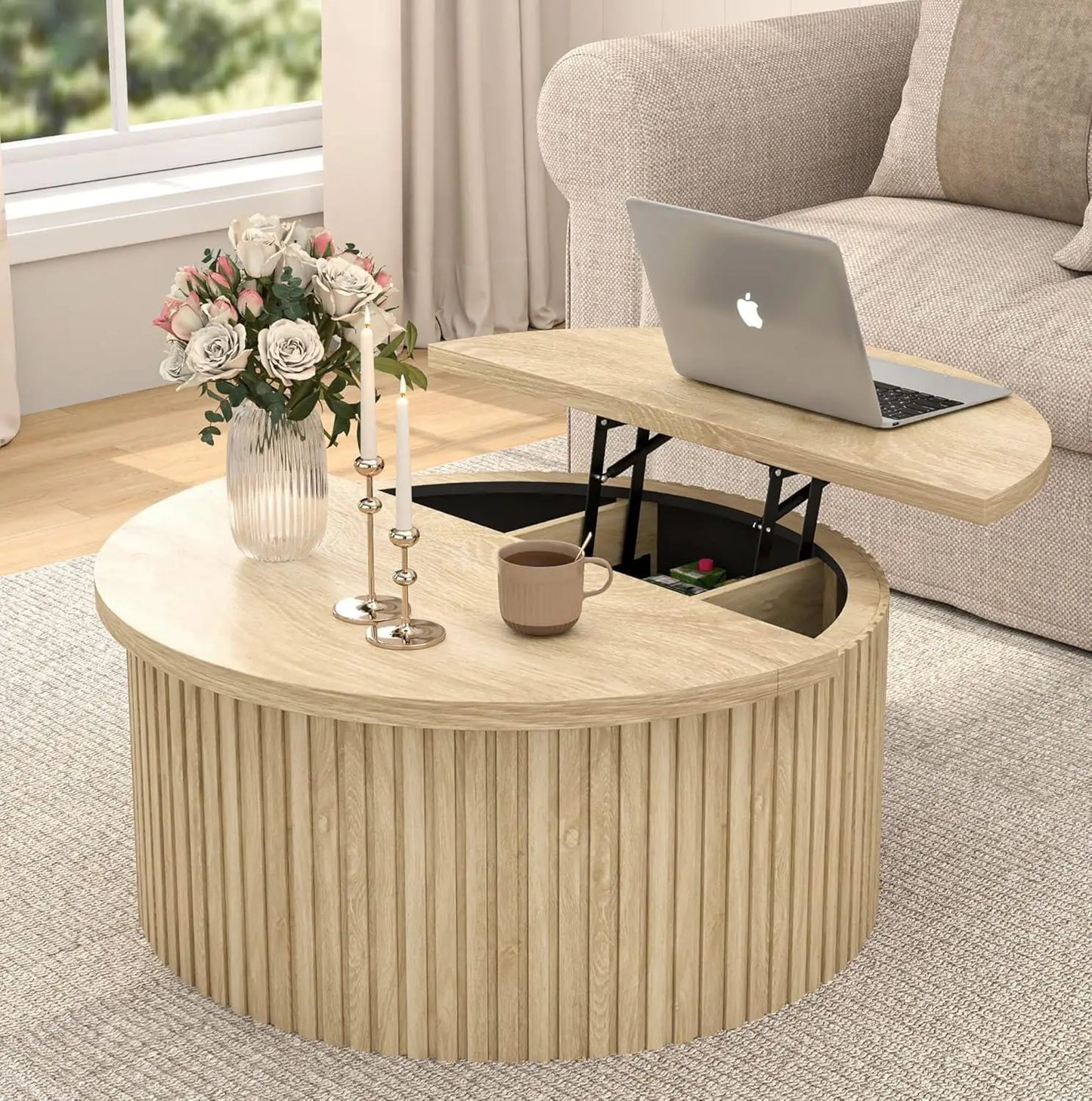 Circular Lift Top Coffee Table