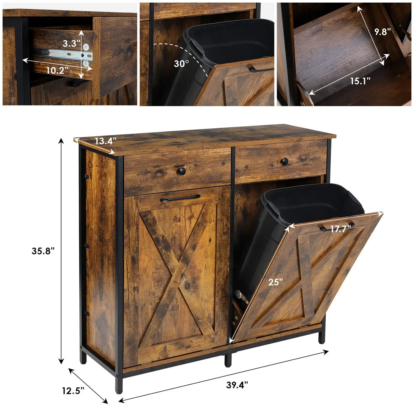 Dual Kitchen Trash Compactor Cabinet