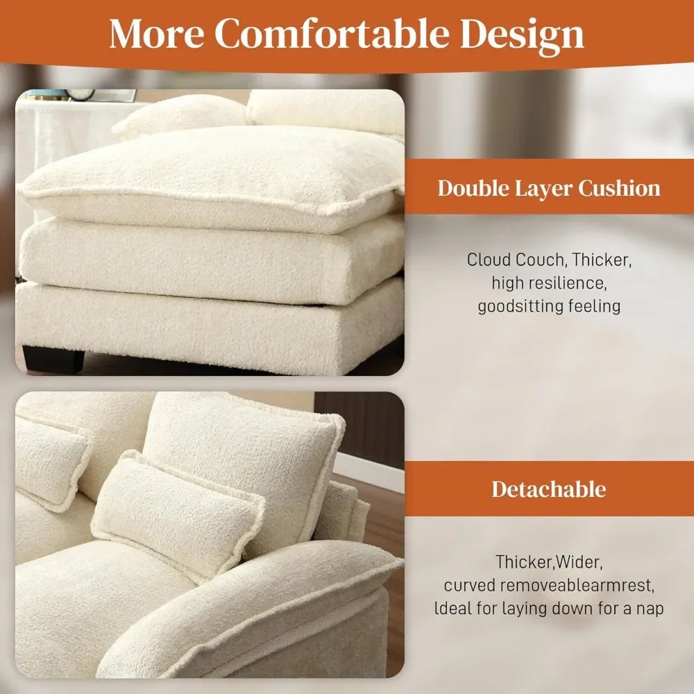 U-Shaped Modern Modular Sectional Couch With Sleeper Sofa