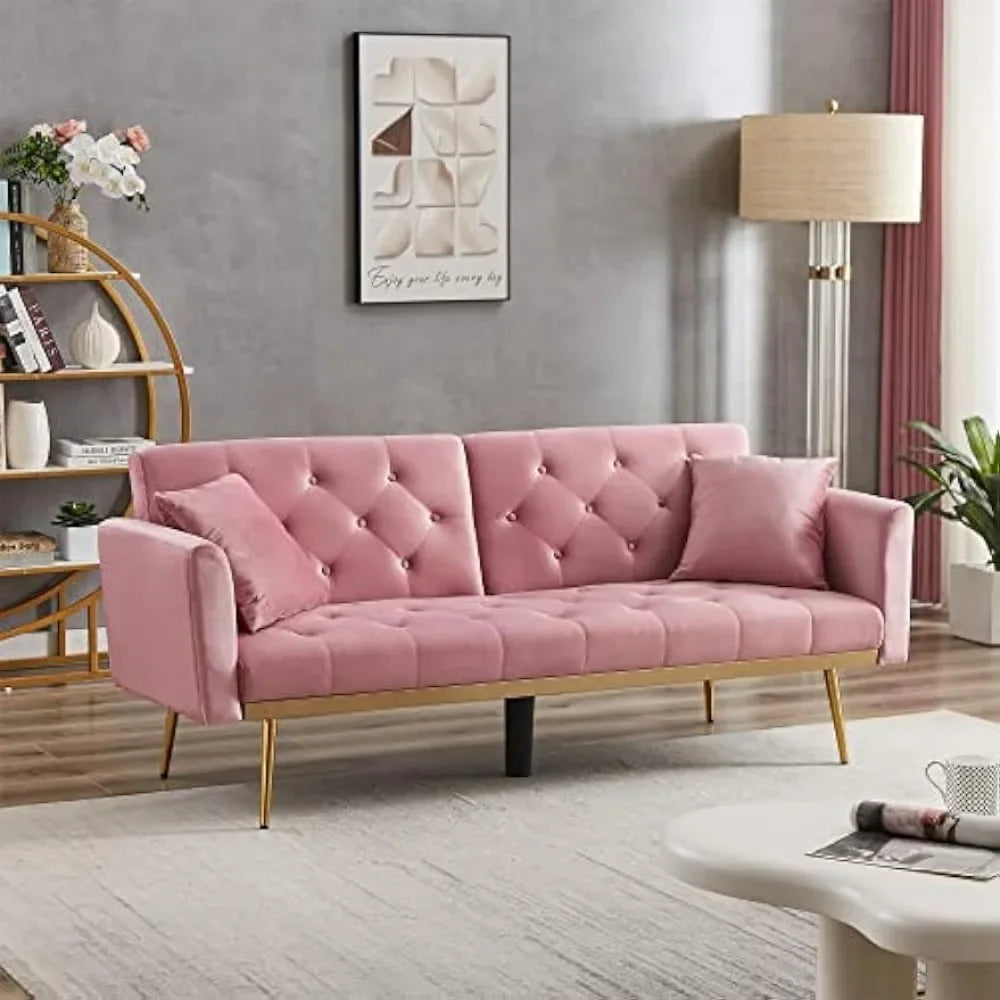 Convertible Futon Sofa Bed, Modern Loveseat Couch