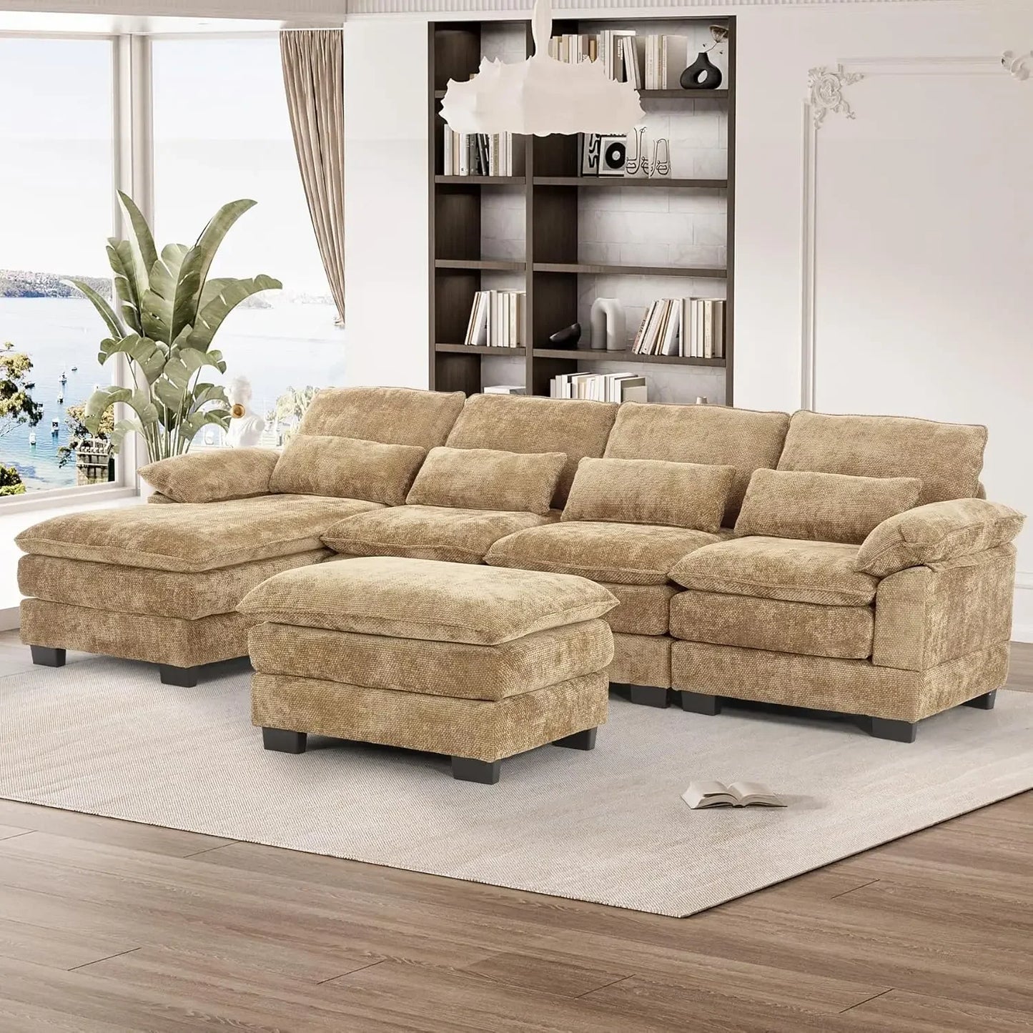L-Shaped Sectional Sofa Comfy Couch