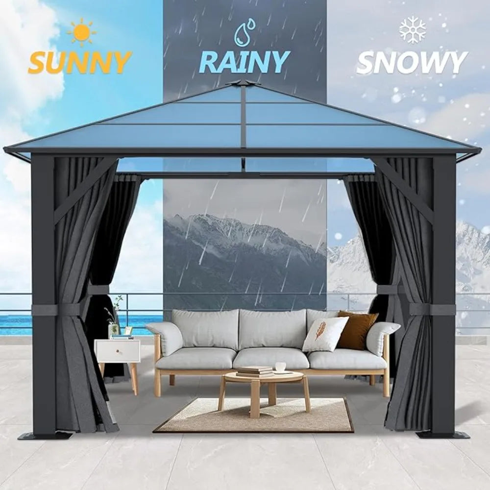 10'x10' Hardtop Outdoor Gazebo with Translucent Roof