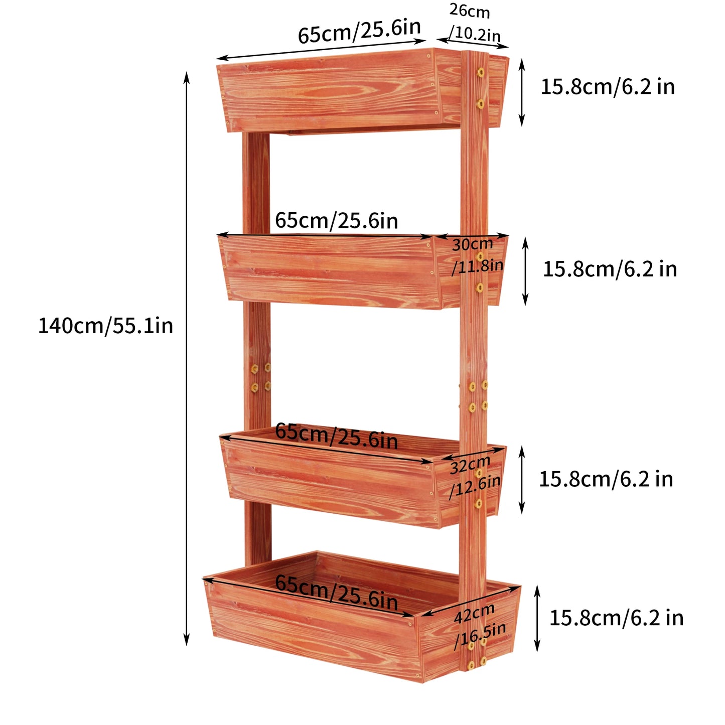 4-Tier Raised Garden Bed, Flower Pot Stand
