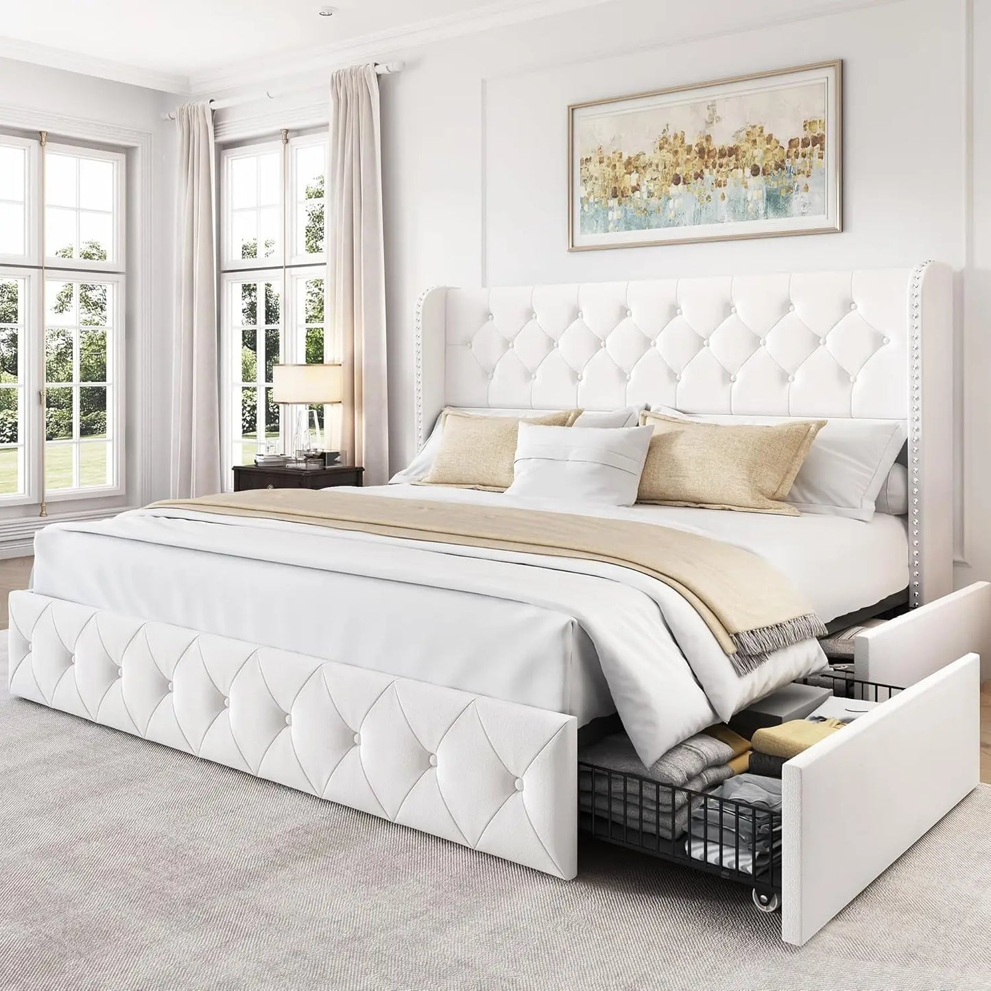 Tufted King Bed Frame