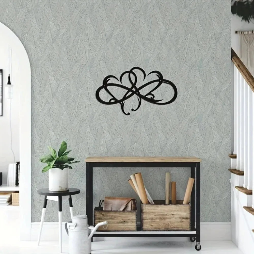 Infinity Double Heart Wall Decor Metal Infinity Heart