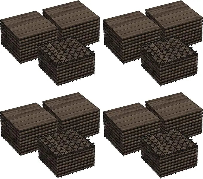 54 Pieces, Outdoor Interlocking Flooring, Waterproof Deck Tiles