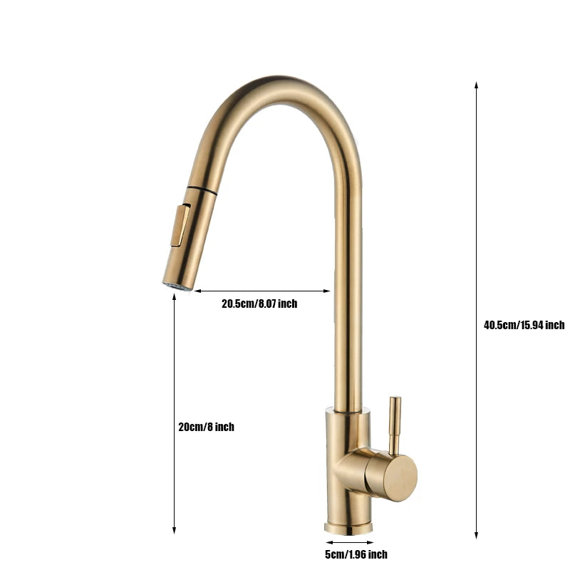 Modern Pull Down/Pull Out Kitchen Faucet, 360 Rotation Kitchen