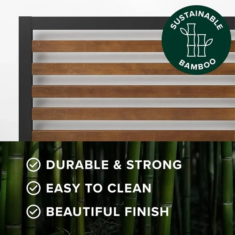 Bamboo Metal Bed Frame