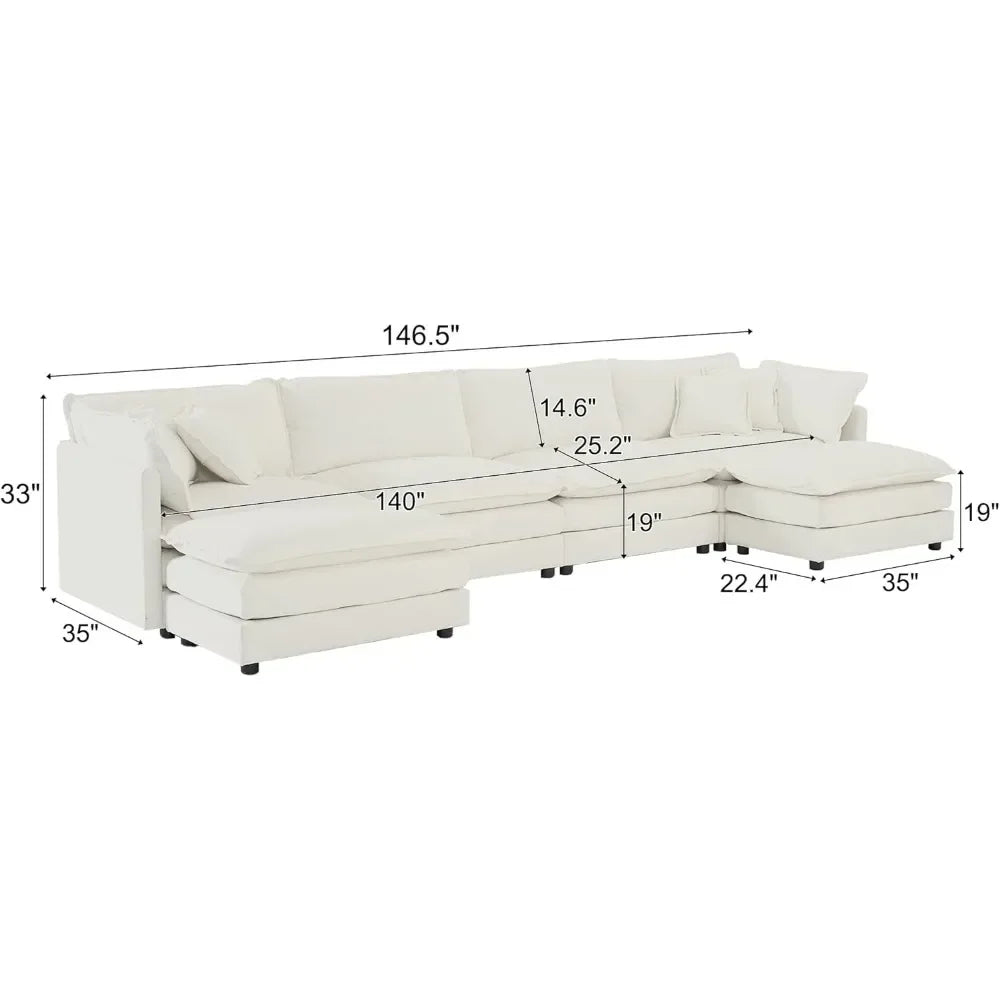 Oversized Large Comfy Sectional Couch