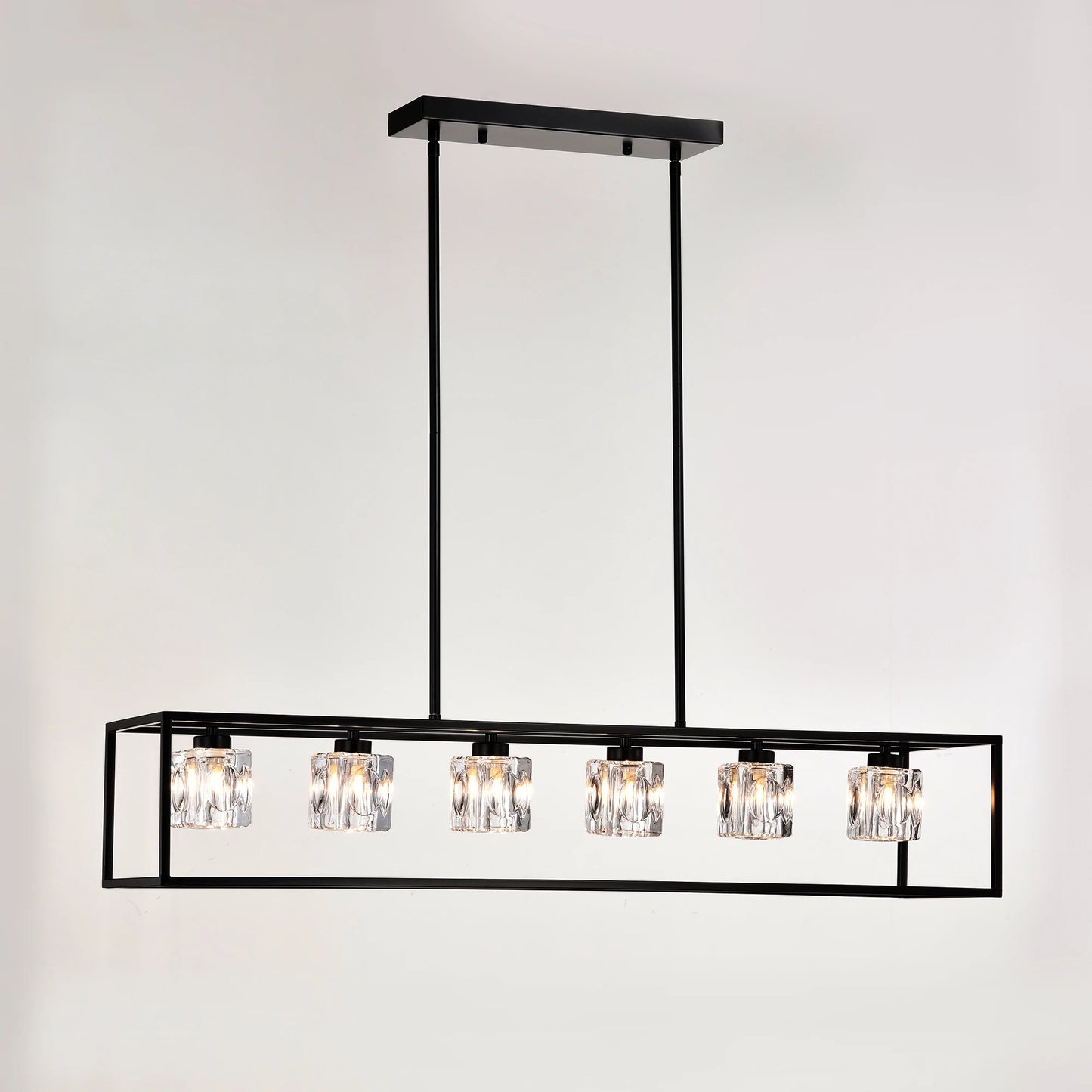 6-Light Modern Farmhouse Crystal Pendant Light Fixture