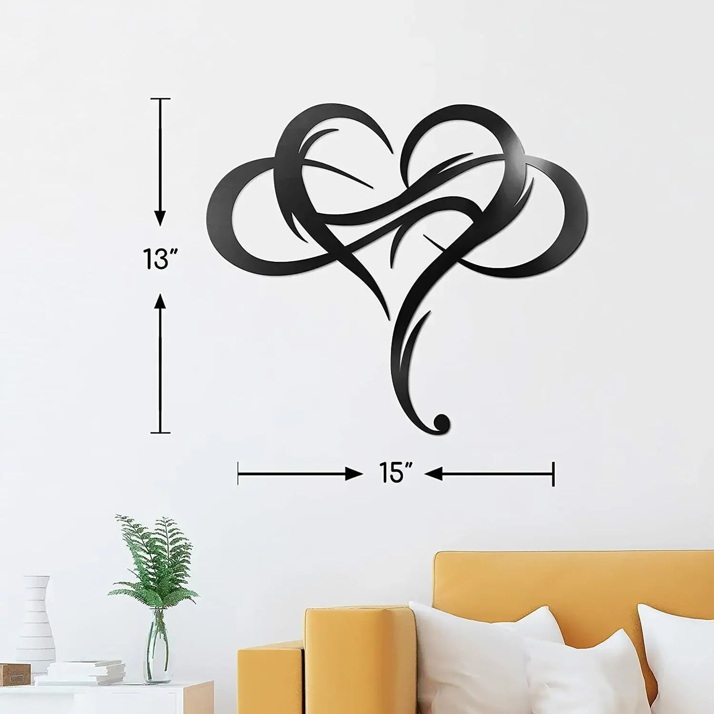 Iron Infinity Heart Sign Wall Decor