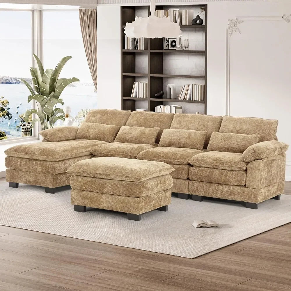 L-Shaped Sectional Sofa Comfy Couch