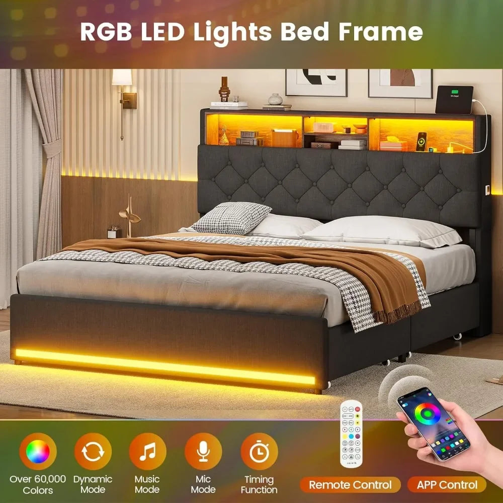 LED Queen Bed Frame