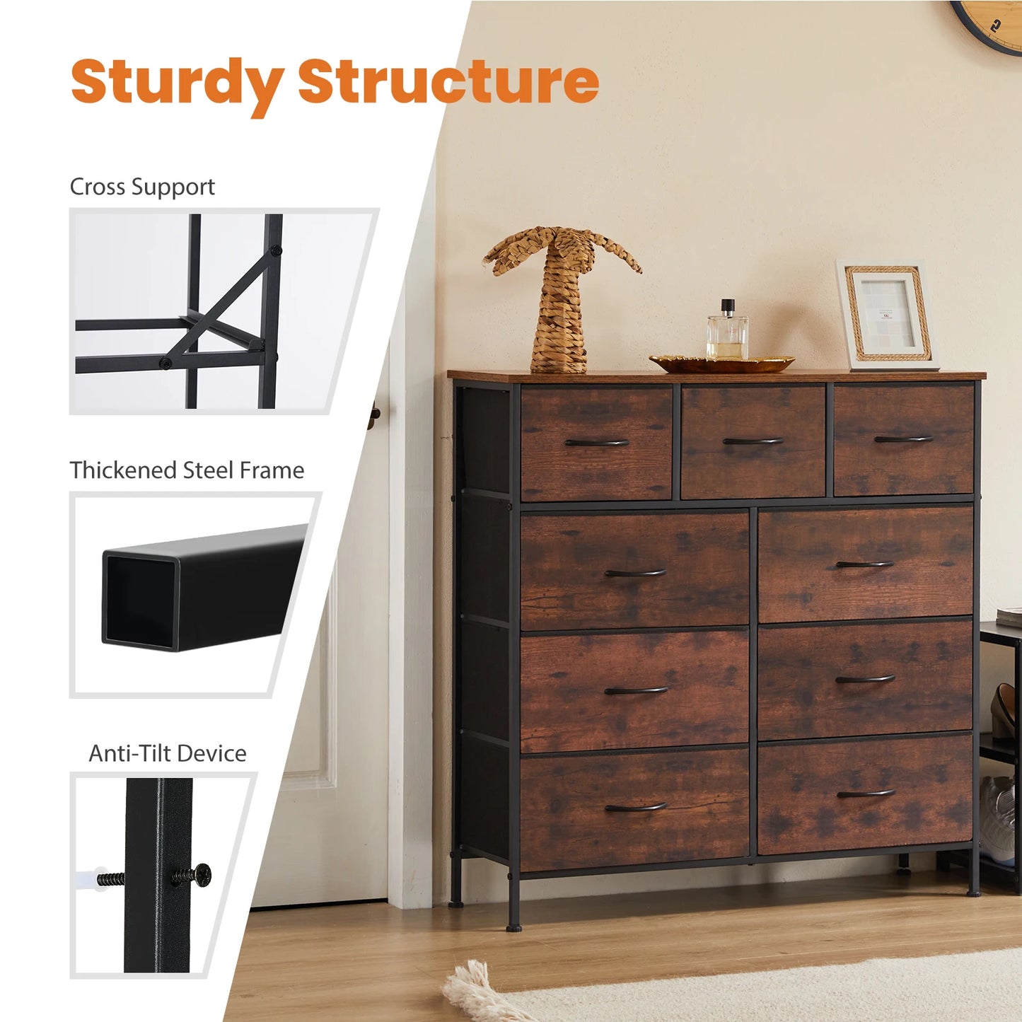 Dresser With 9 Drawers