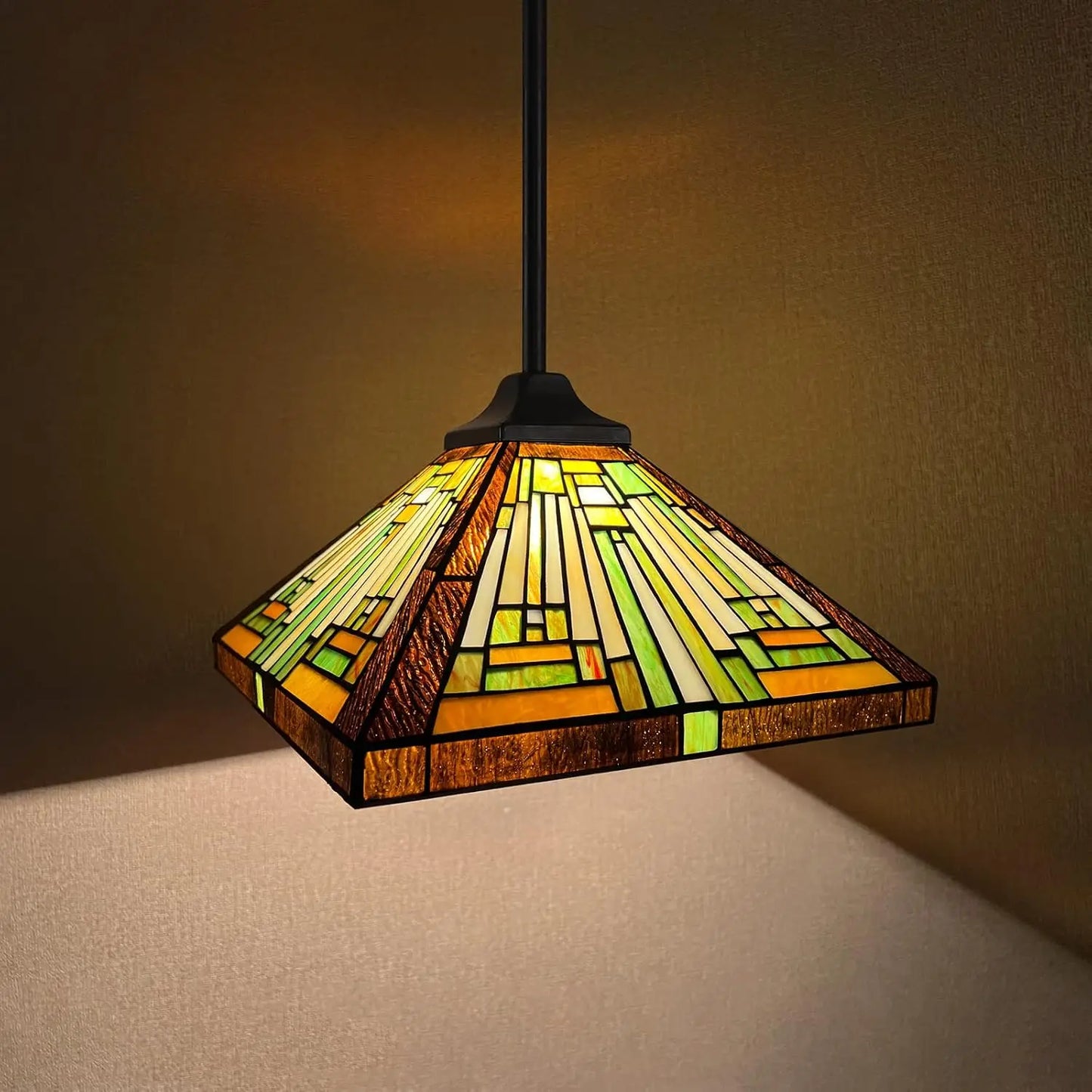 Hanging Tiffany Pendant Light, 12" Wide