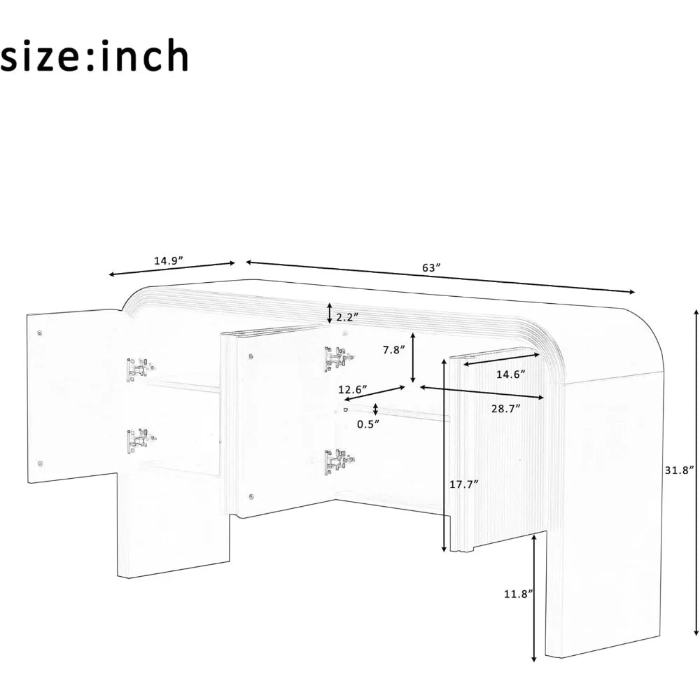 Modern Curved Edge Console Table