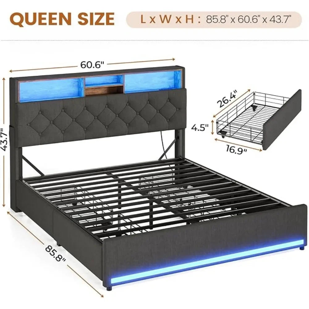 LED Queen Bed Frame