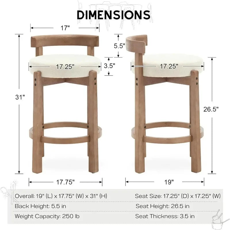 Modern Bar Stools, Set of 2