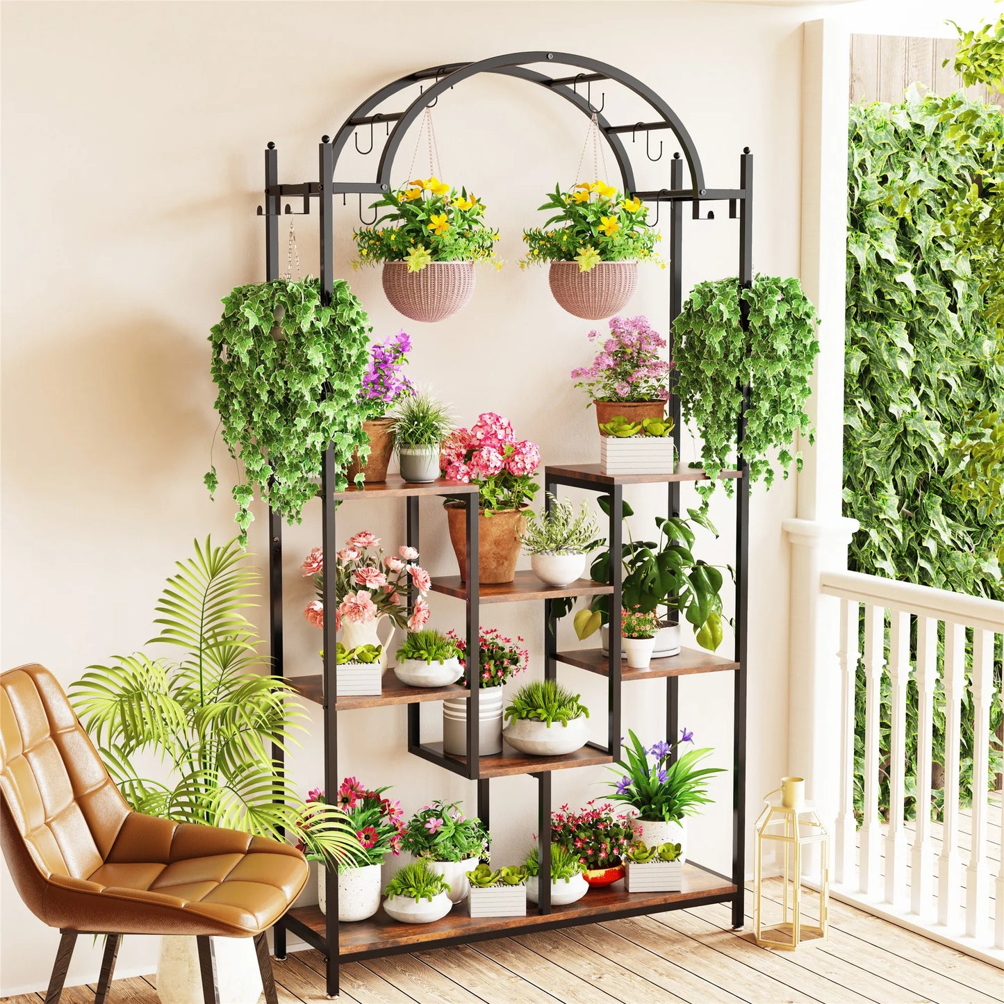 5-Tier Stand, 74.8'' Metal Shelf Display Rack