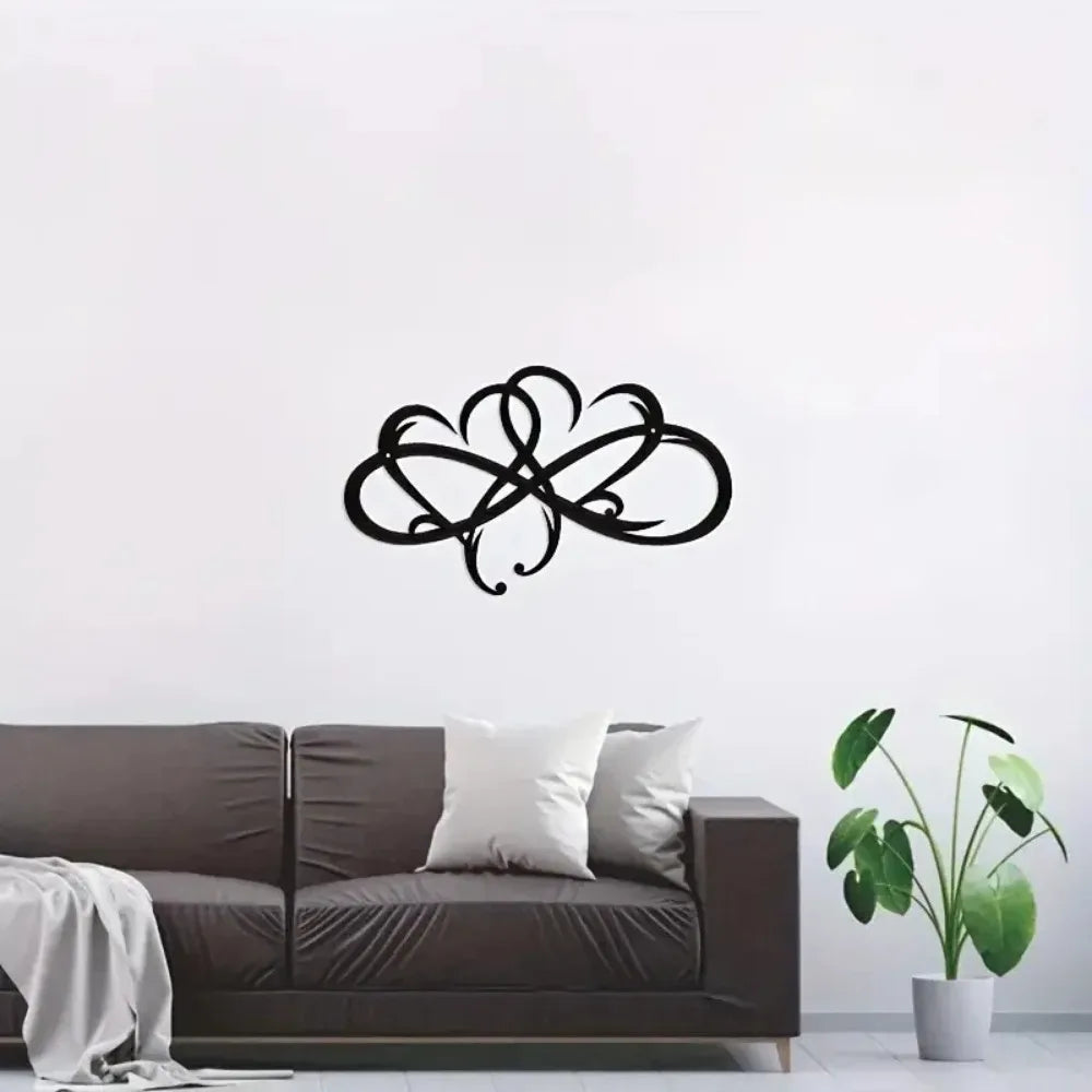 Infinity Double Heart Wall Decor Metal Infinity Heart