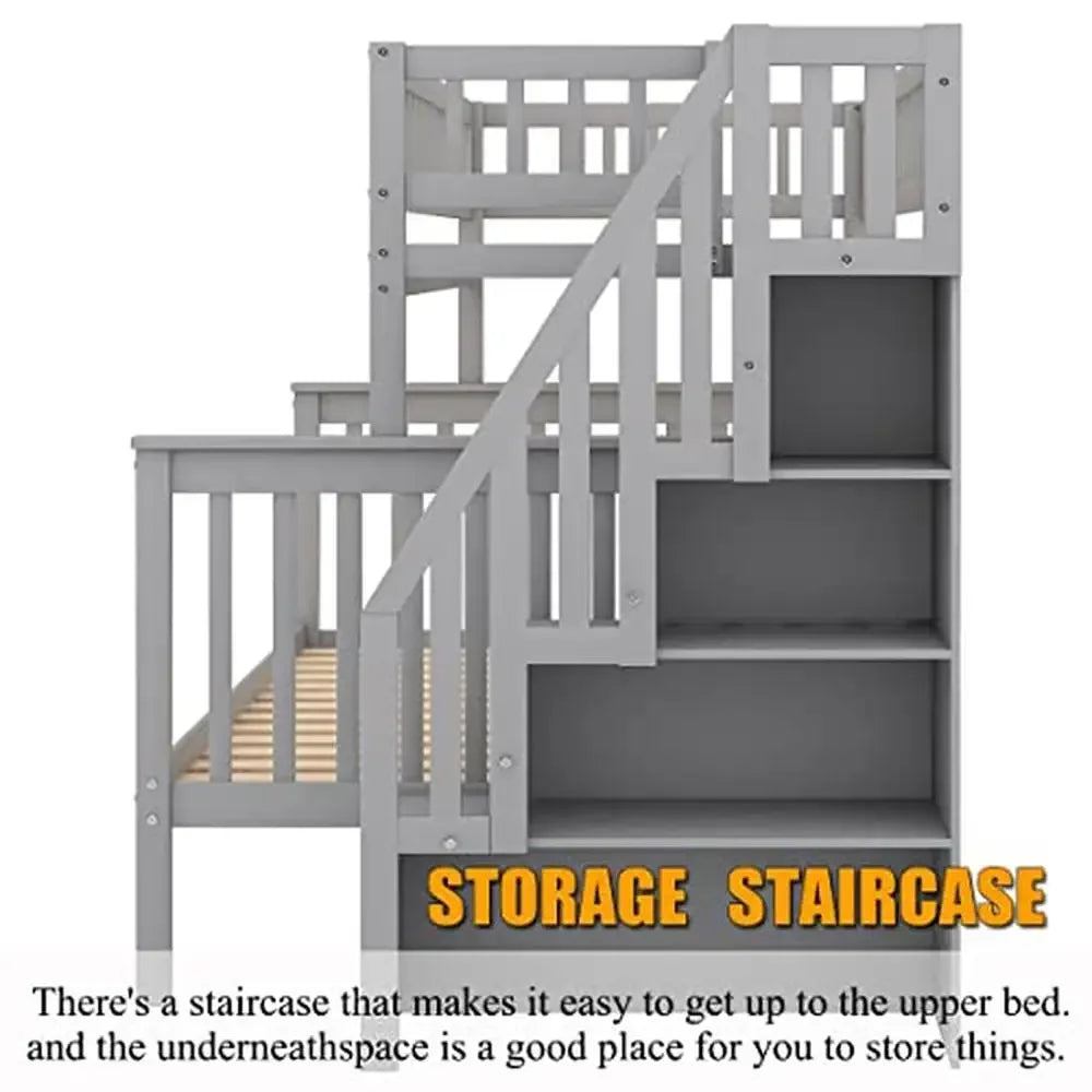 Twin Full Bunk Bed Storage Bedroom Furniture