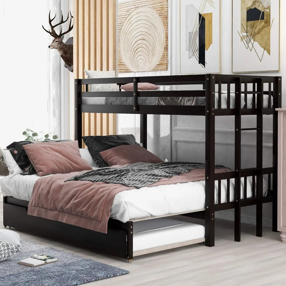Twin Over King Bunk Beds with Trundle