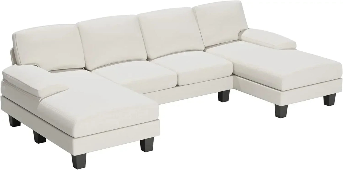 Convertible Modern U-Shaped Sectional Sleeper Sofa