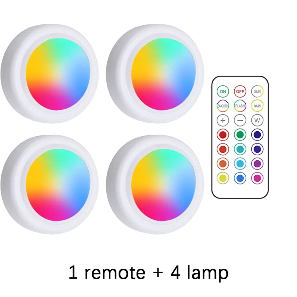 RGB Color Under Cabinet Lights Remote Control Dimmable