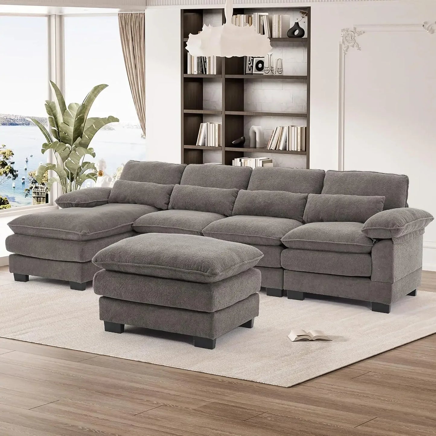 L-Shaped Sectional Sofa Comfy Couch