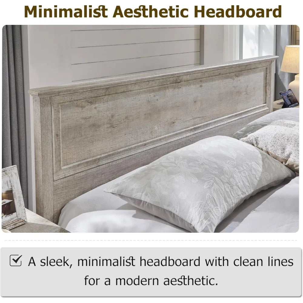 Farmhouse Bed Frame with Storage Bench