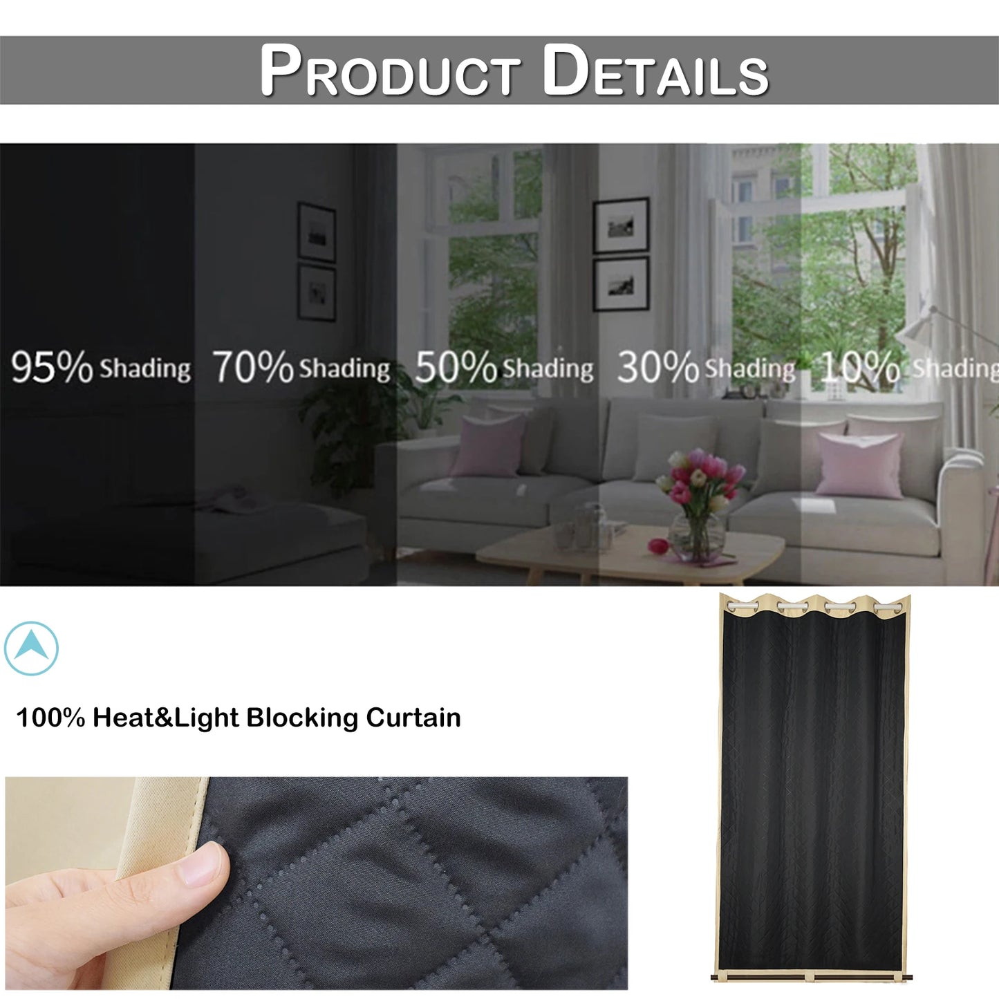 Waterproof & Windproof Heavy Duty Thick Thermal Curtains