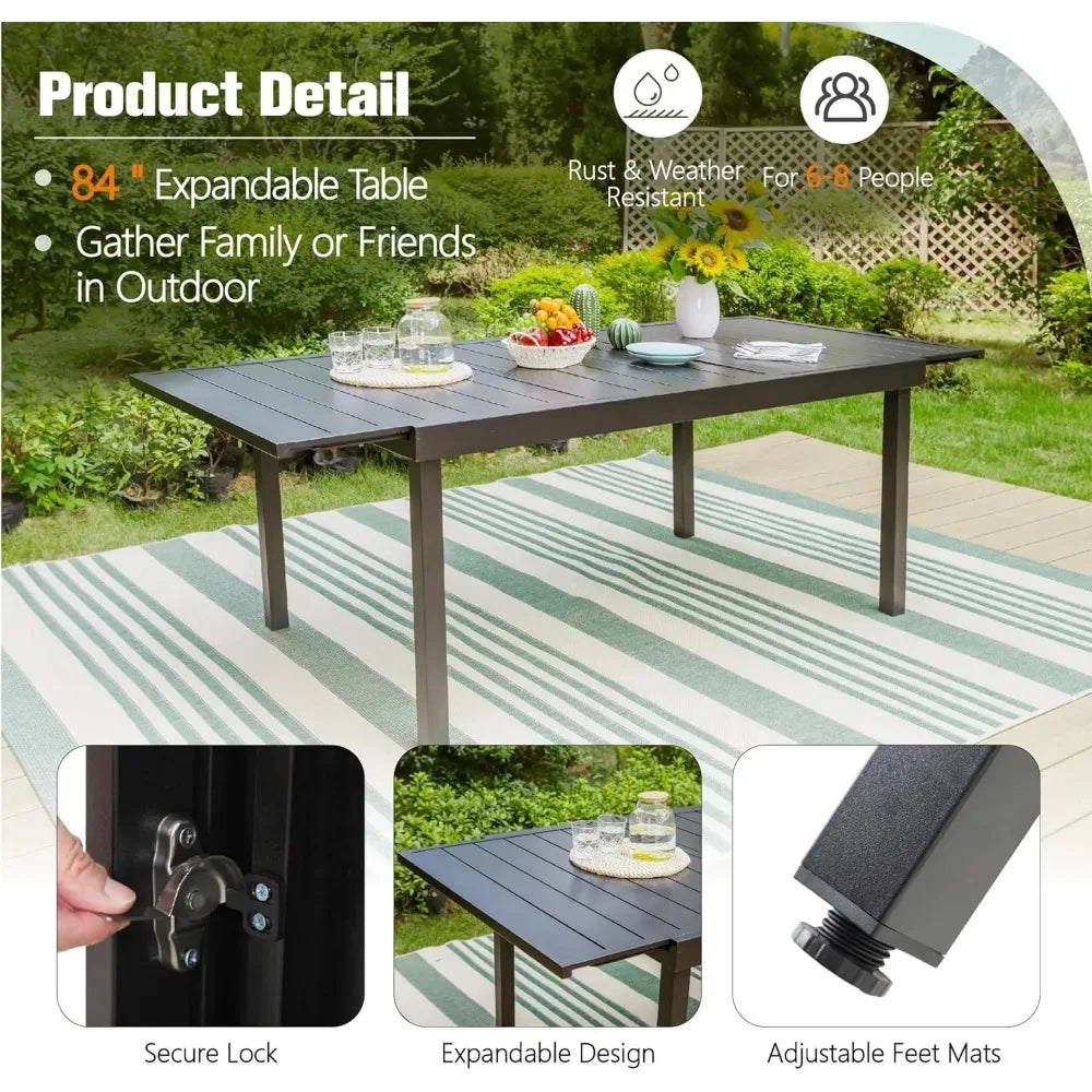 Expandable Outdoor Patio Dining Table