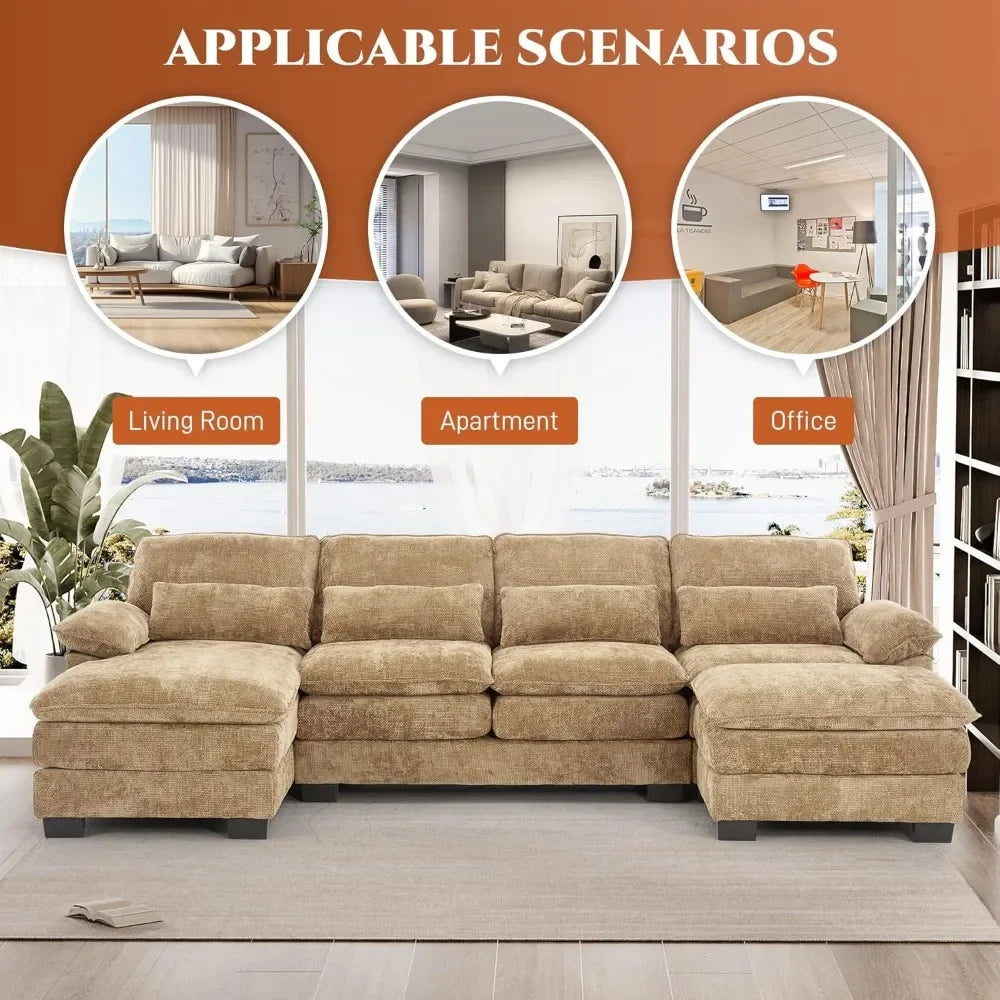 L-Shaped Sectional Sofa Comfy Couch