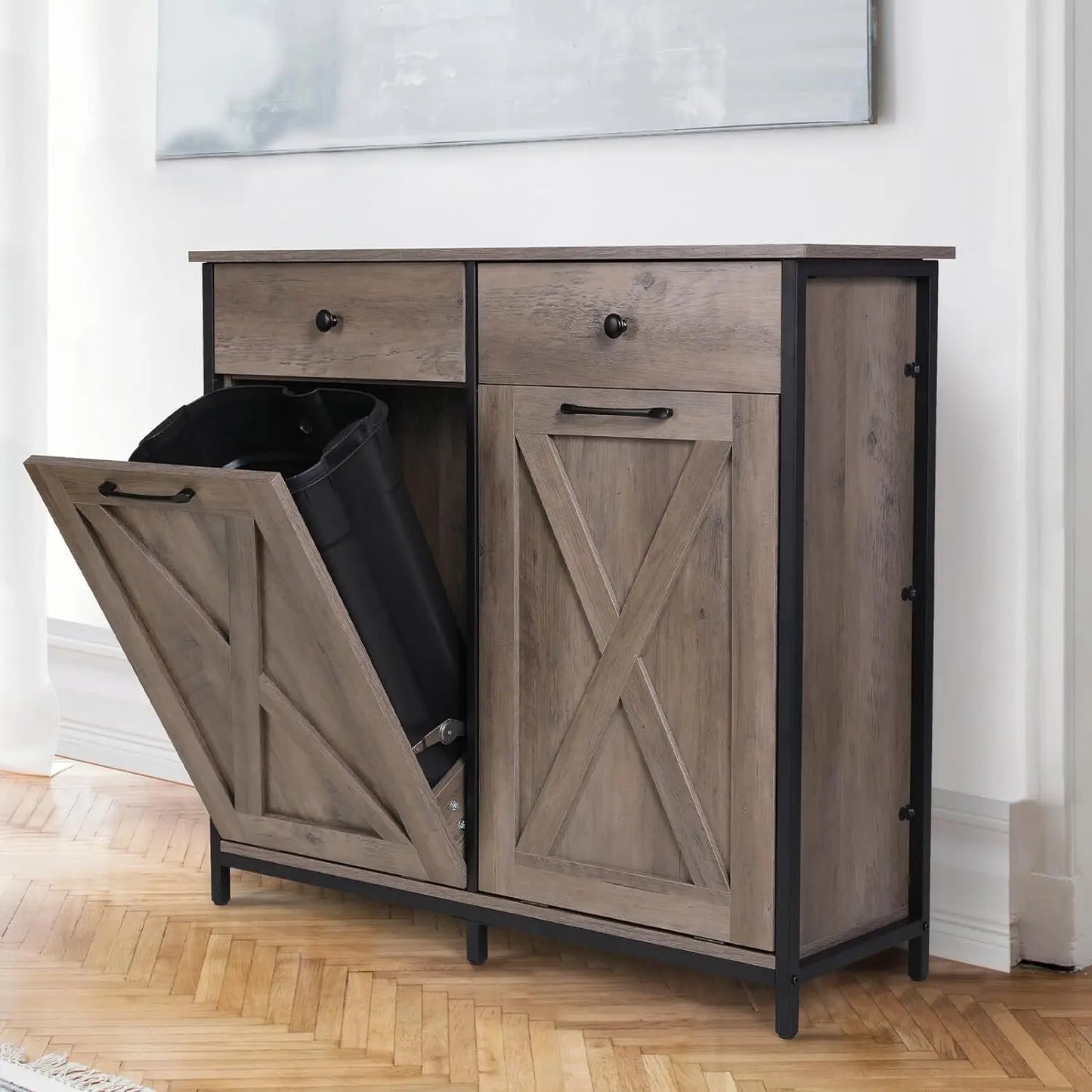 Dual Kitchen Trash Compactor Cabinet