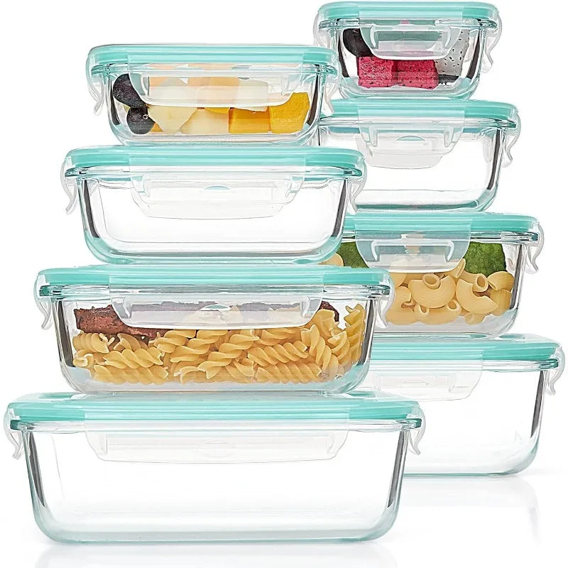 Glass Food Storage Containers, 8-pc set, Meal Prep