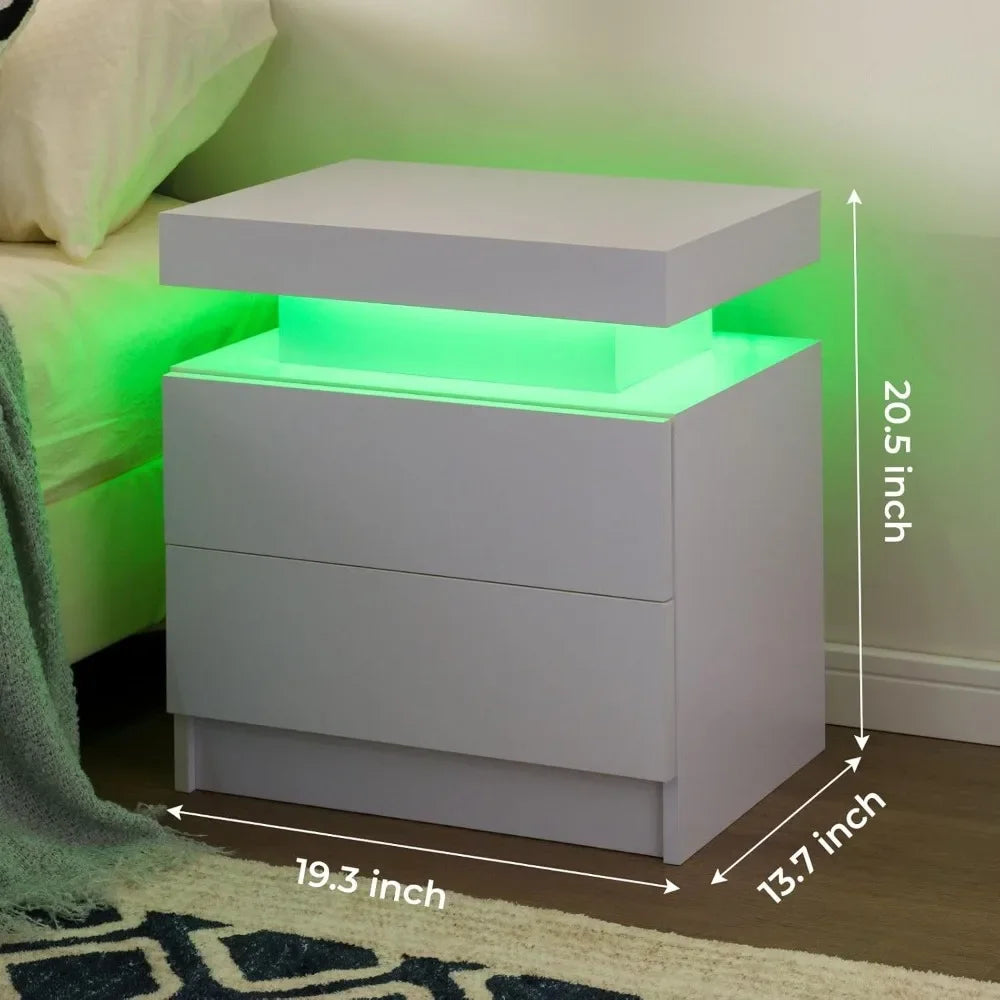 Set of 2 LED Nightstands