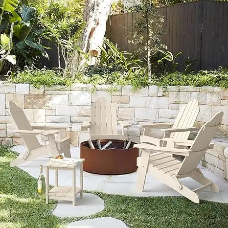 Set of 4, Weather Resistant Folding Adirondack Chairs